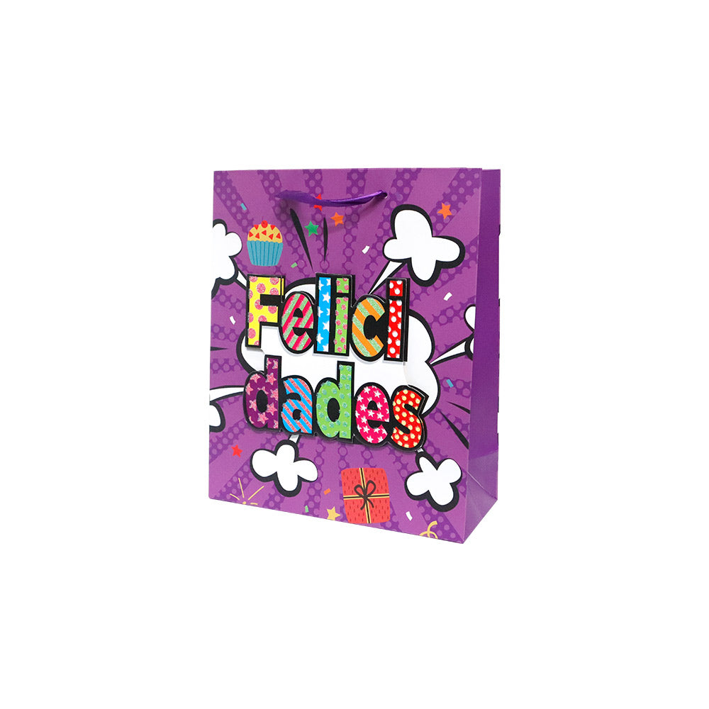 Bolsa de Regalo Felicidades Chico 23.5 x 19.5 x 8 cm ITrade