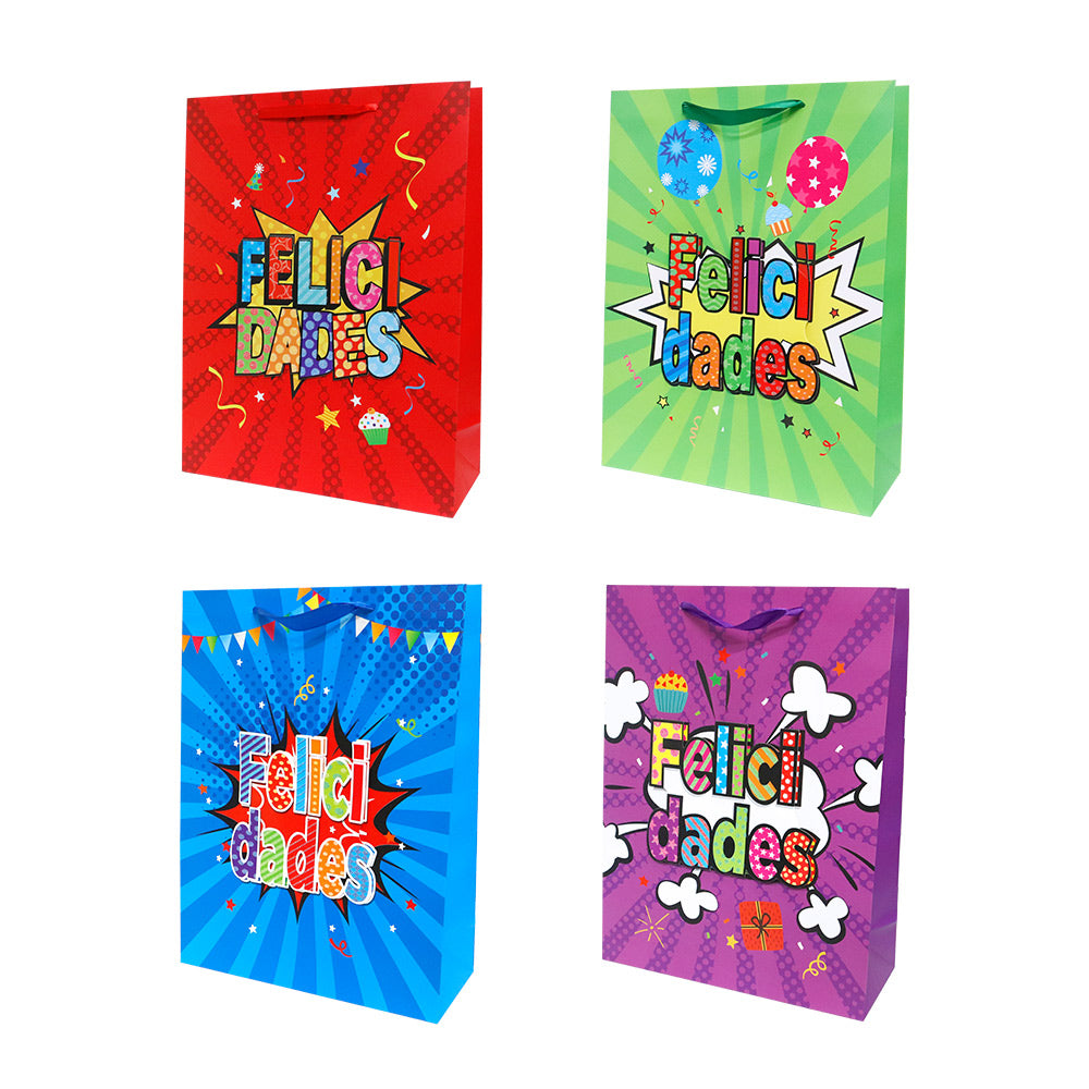 Bolsa de Regalo Felicidades Grande 40 x 30 x 12 cm ITrade