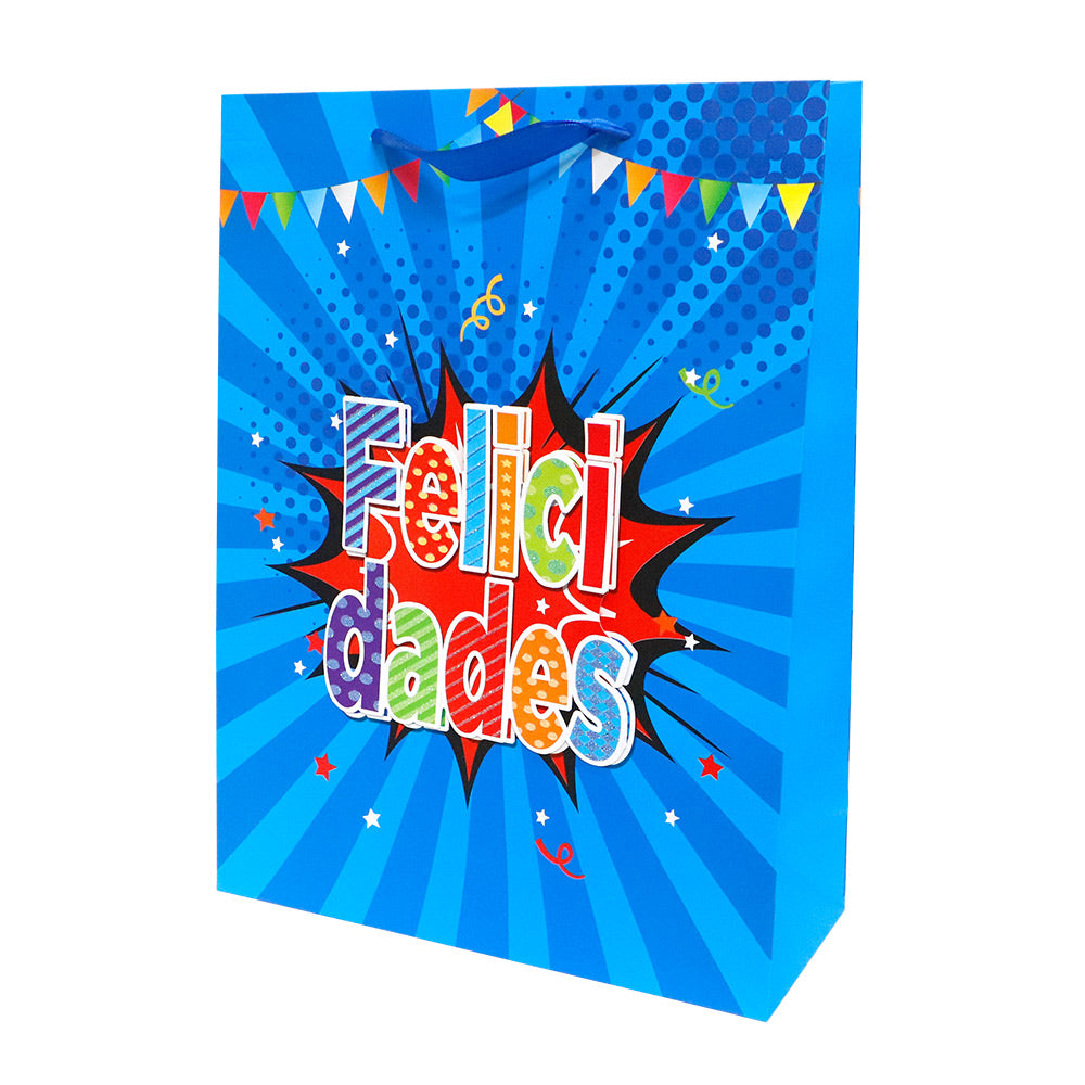 Bolsa de Regalo Felicidades Grande 40 x 30 x 12 cm ITrade