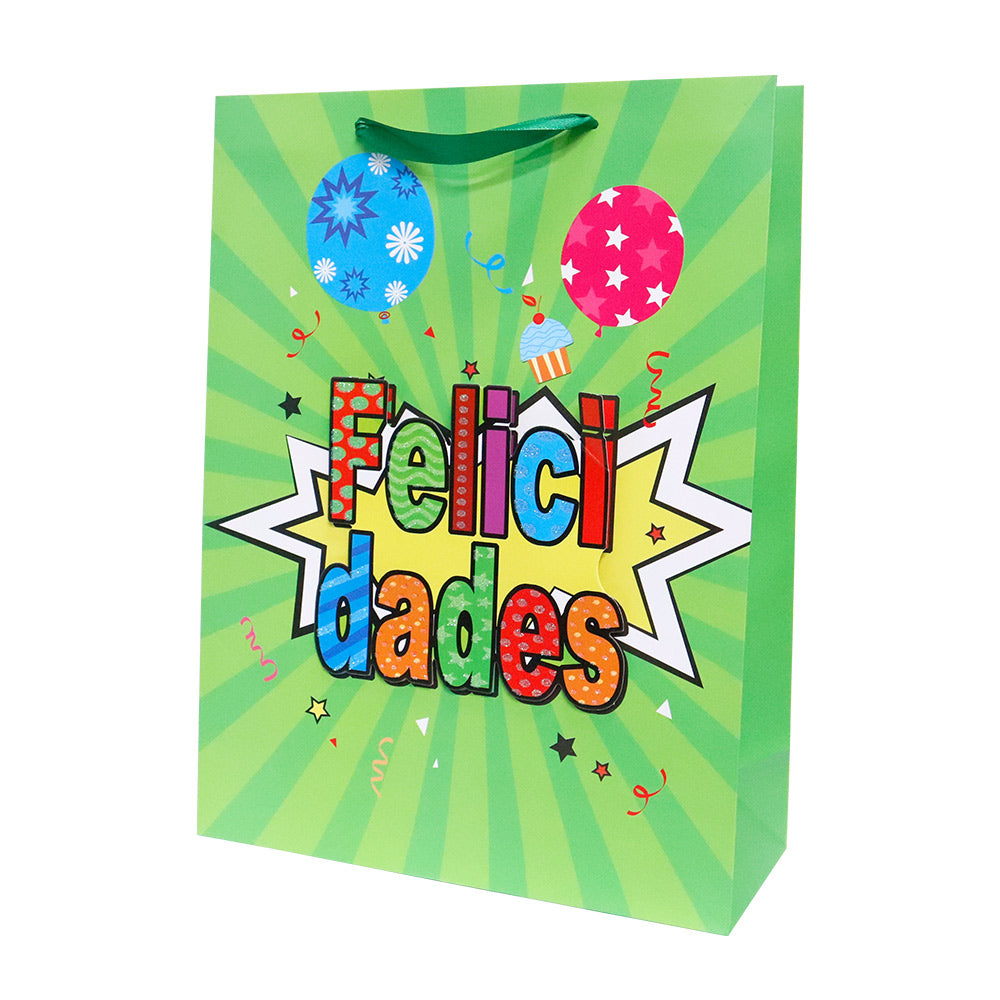 Bolsa de Regalo Felicidades Grande 40 x 30 x 12 cm ITrade