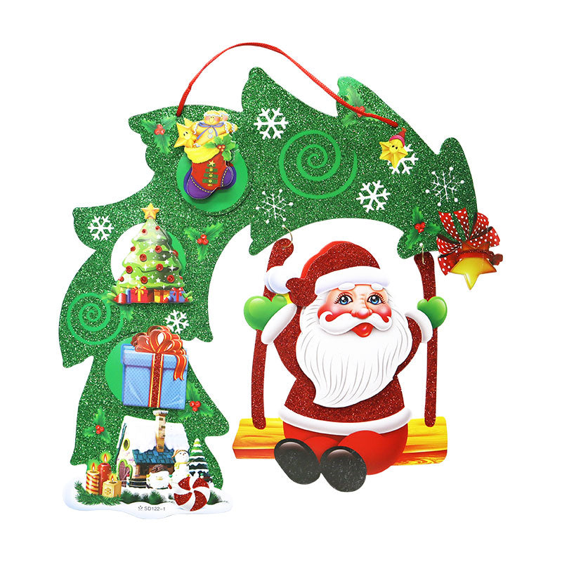 Adorno Navidad Carton Santa con Columpio 39 x 27 cm ITrade