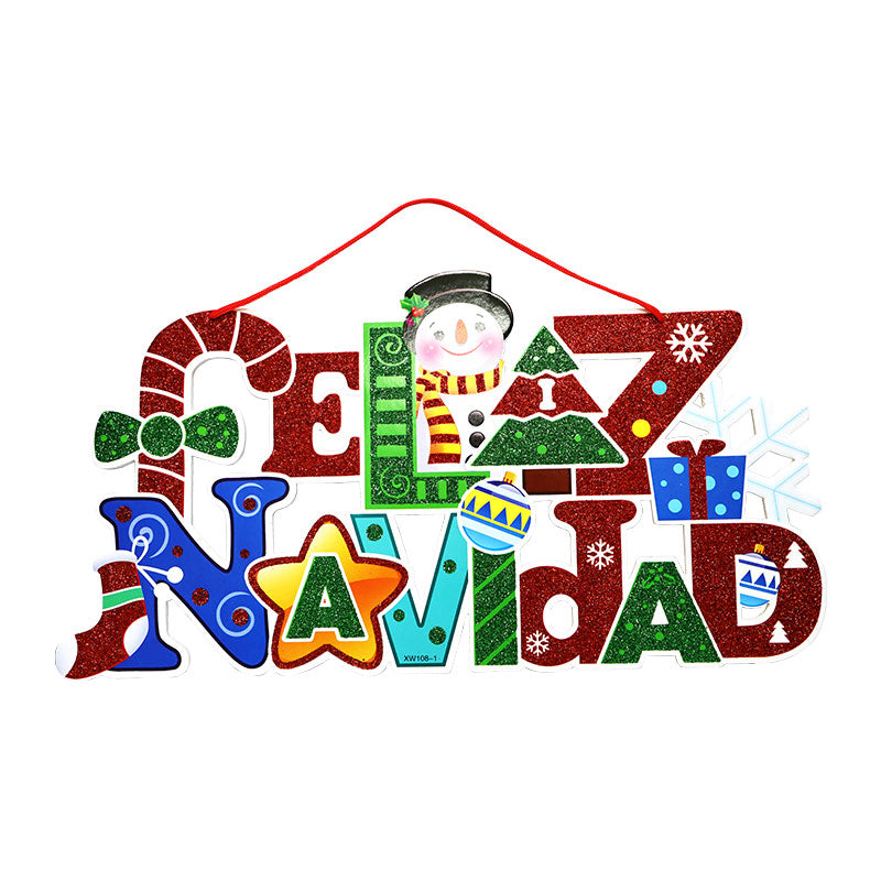 Adorno Navidad Carton Letras Feliz Navidad 48 x 23 cm ITrade