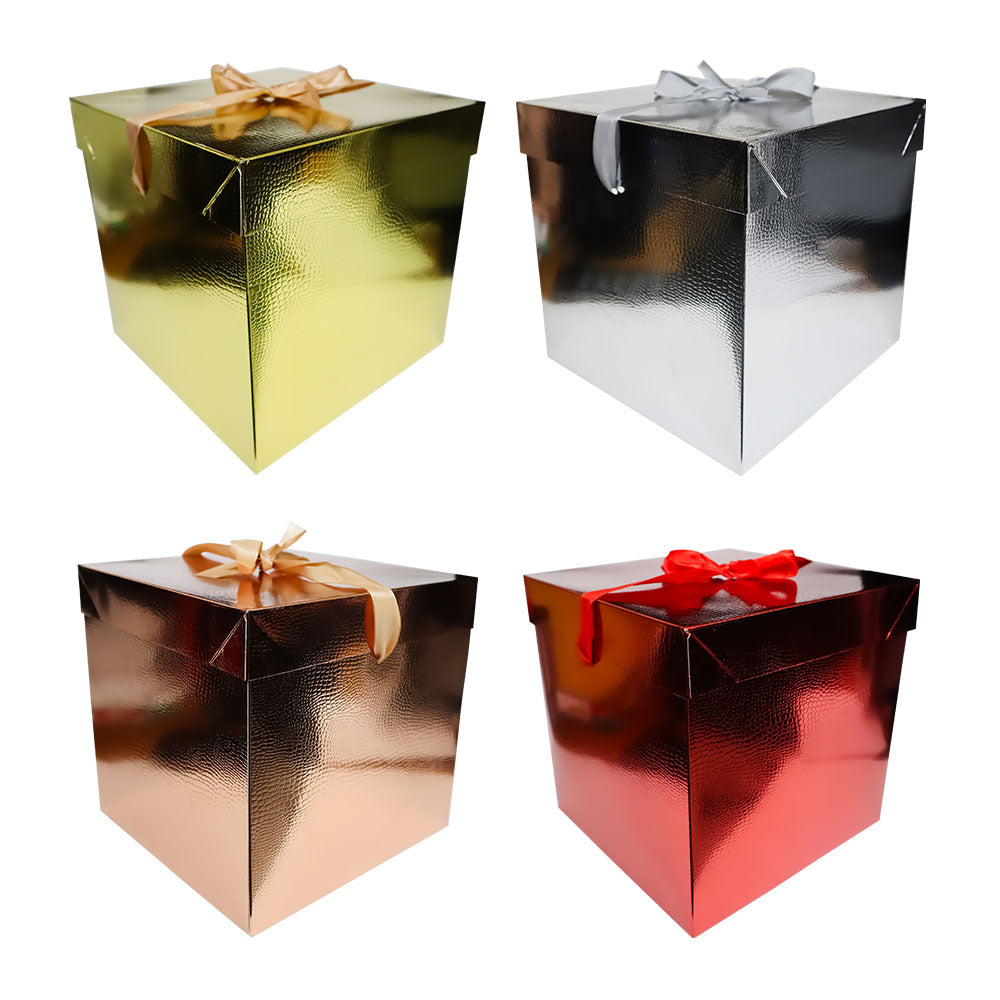 CAJA DE REGALO LISA 22X22X22CM COLORES METALICOS ITRADE 900L