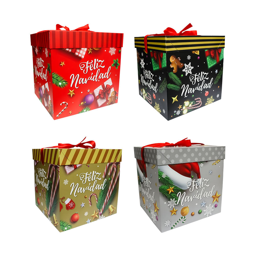 Caja de Regalo Feliz Navidad 22 x 22 x 22 cm Varios Modelos 1 pieza ITrade