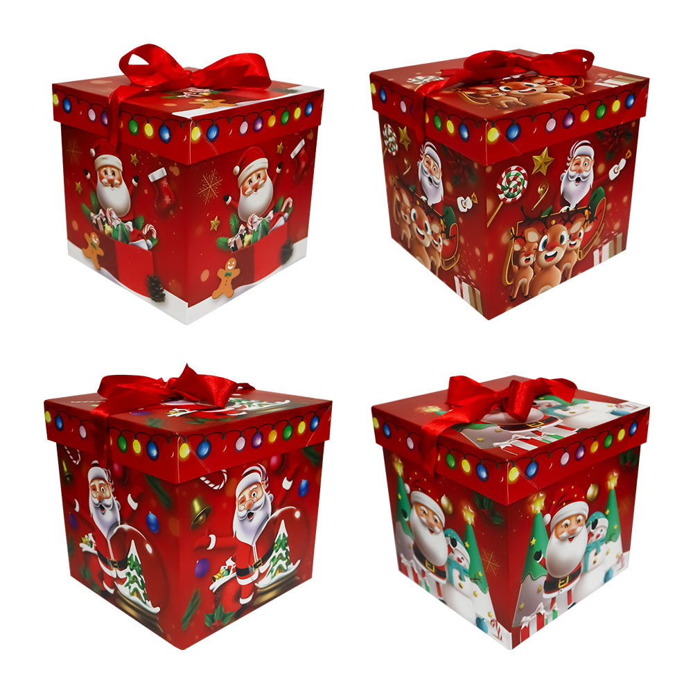 Caja de Regalo Roja Santa Claus 15 x 15 x 15 cm Varios Modelos 1 pieza ITrade