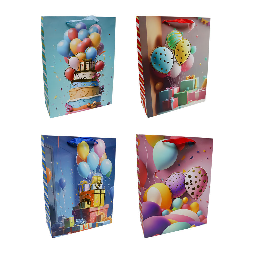 Bolsa de Regalo Globos con Detalles Brillantes 40 x 30 x 12 cm 1 pieza ITrade