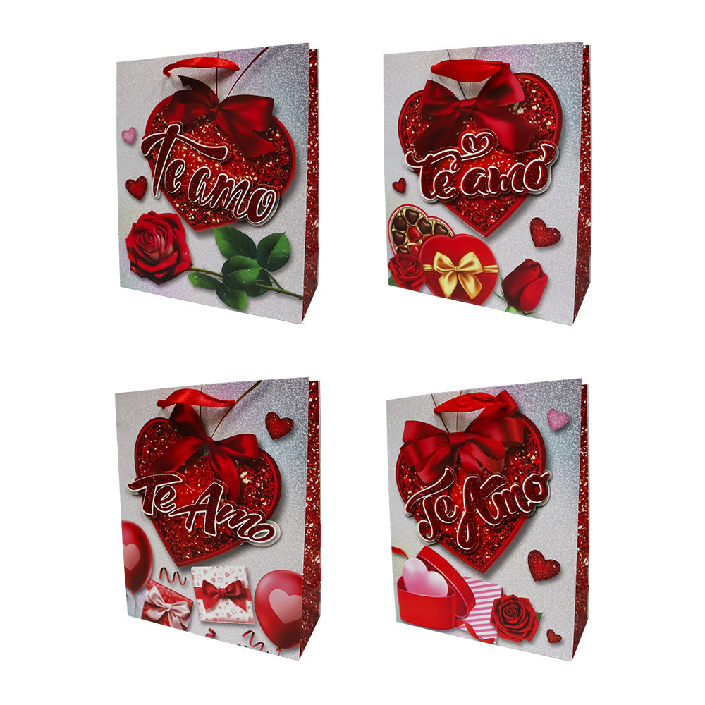 Bolsa de Regalo San Valentín con Corazones 23.5 x 19.5 x 8 cm Varios Modelos 1 pieza ITrade