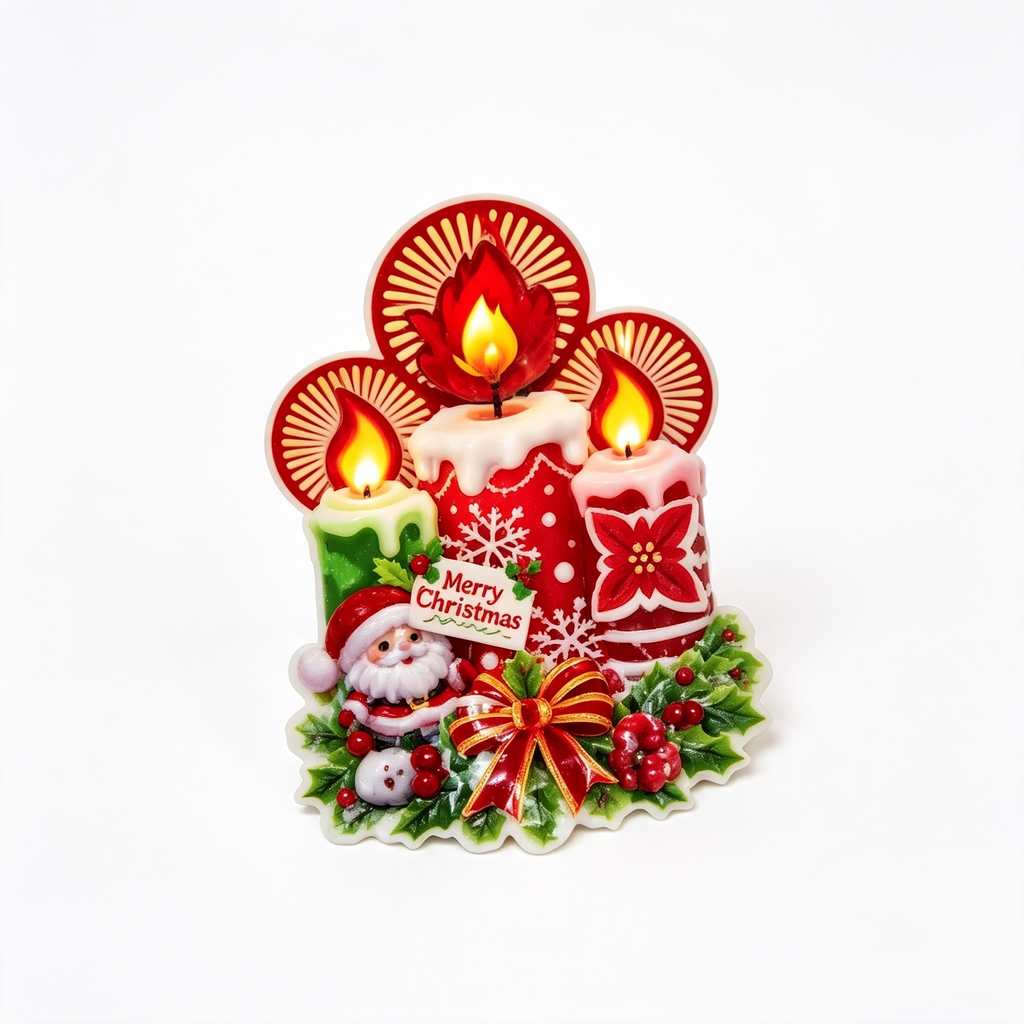 Adorno de Carton Navideño Velas 48X33 cm ITrade