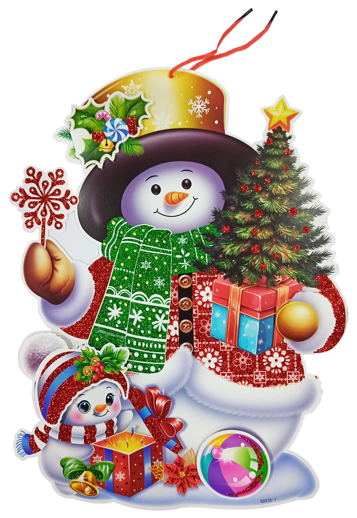 Adorno de Cartón Navideño Muñeco De Nieve 35 x 45.5 cm Itrade
