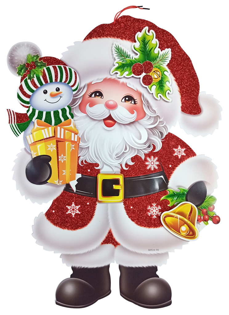 Adorno de Cartón Navideño Muñeco de Nieve con Santa Claus 60 x 82 cm Itrade