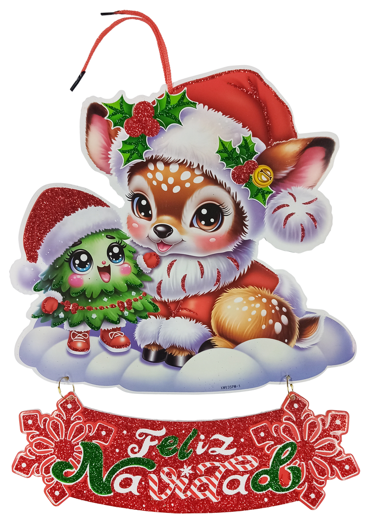 Adorno de Foami Navideño Venado 29 x 38 cm Itrade