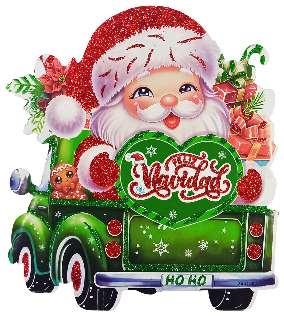 Adorno de Foami Armable Carro Santa Claus 19 x 16 cm Itrade