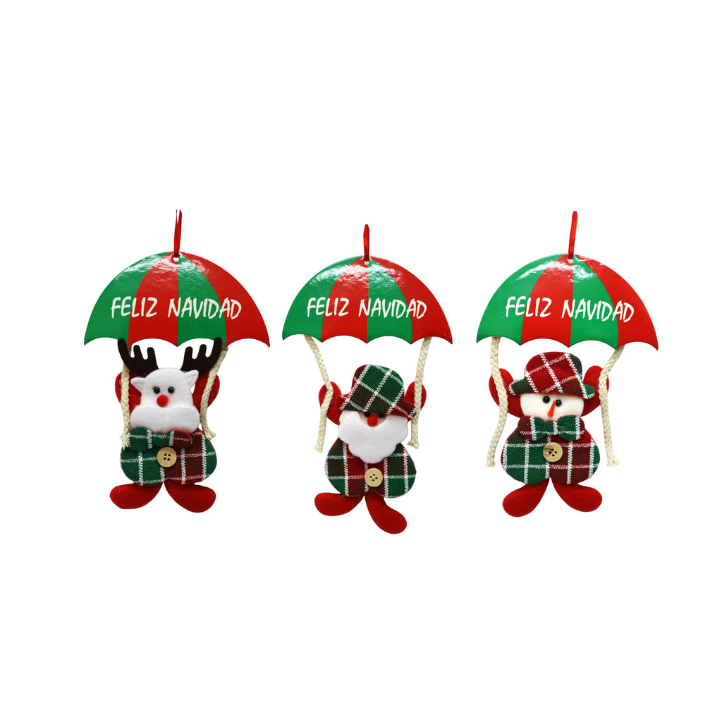 Adorno Colgate Navideño Personajes Varios Diseños Paraguas Itrade