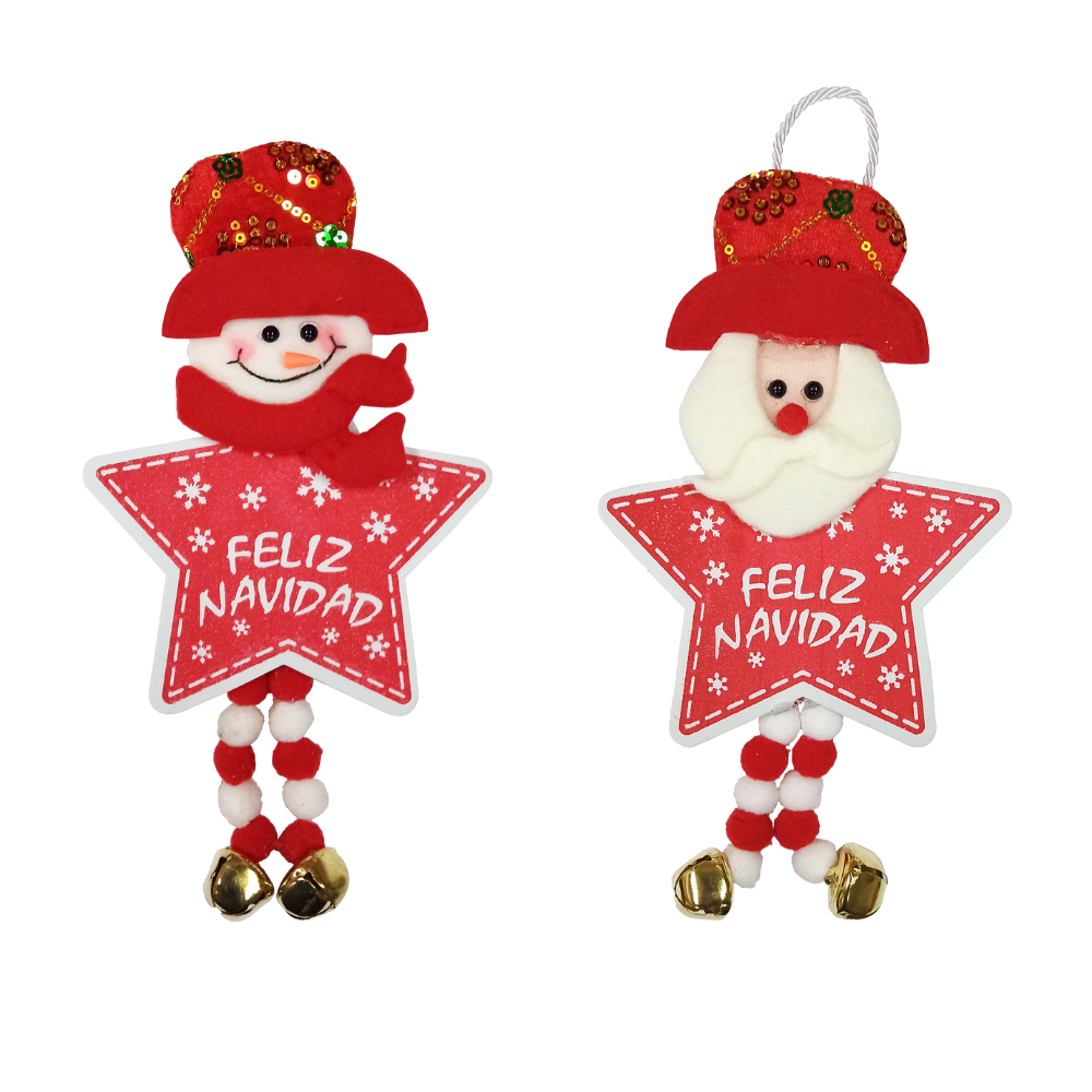 Adorno Colgante Navideño Personajes Varios Diseños Estrella Roja Itrade