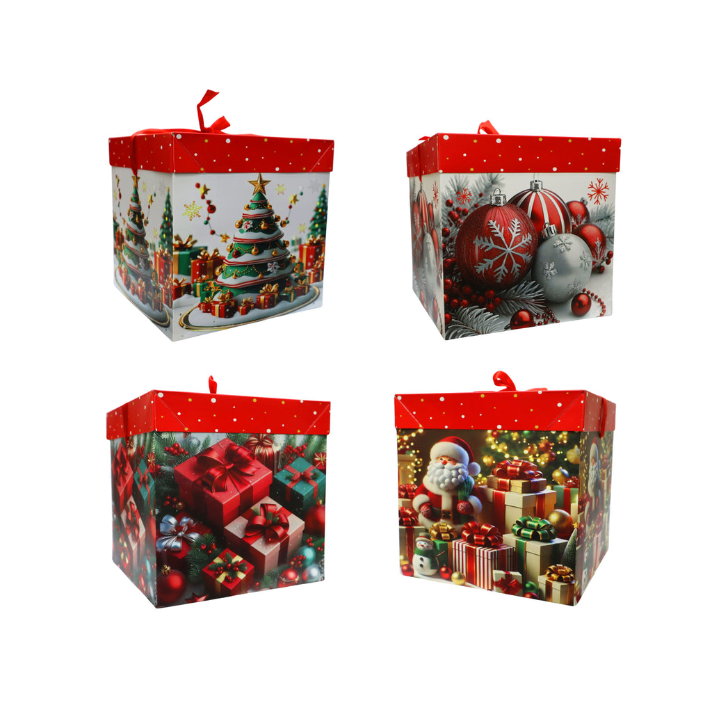 Caja de Regalo Navideña Tapa Roja Varios Modelos 22 x 22 cm Itrade