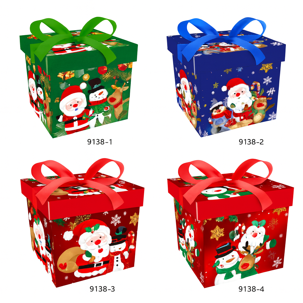 Caja de Regalo Navideña Roja con Ventana 22 x 22 cm Varios Modelos Itrade