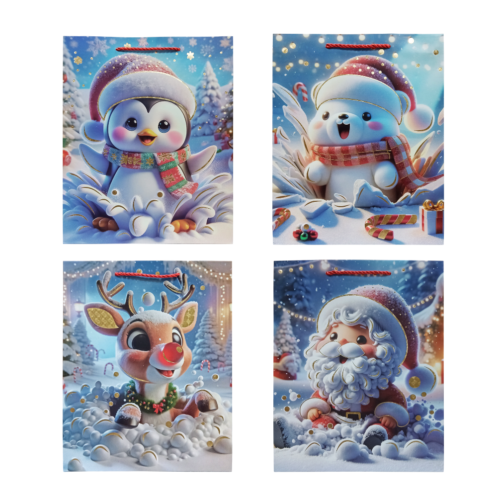 Bolsa de Regalo Navideño Dibujos Varios Diseños 32 x 26 x 10 cm Itrade