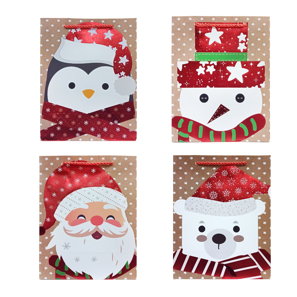 Bolsa de Regalo Navideño Personajes Varios Diseños 23 x 18 x 10 cm Itrade