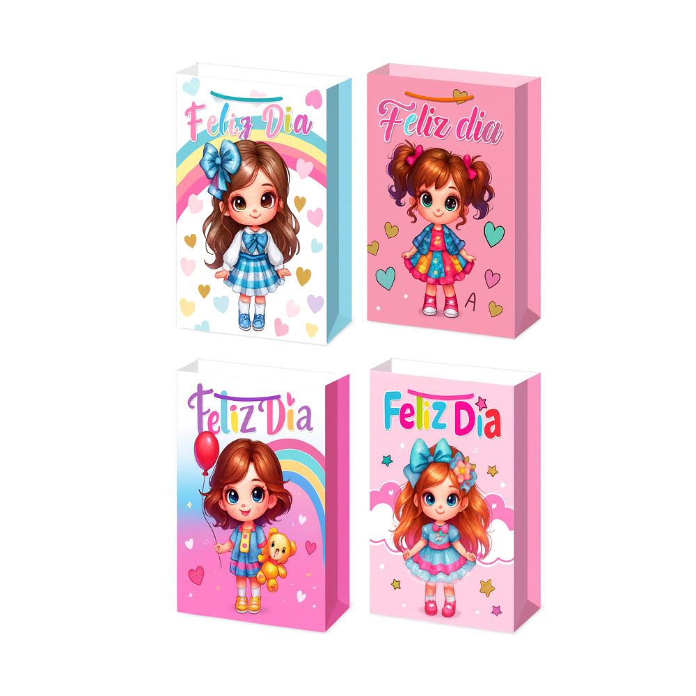 Bolsa de Regalo para Niña Muñecas Varios Modelos 40 x 30 x 12 cm Itrade