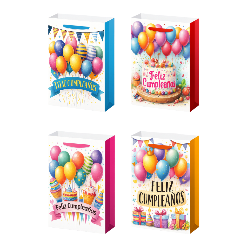 Bolsa de Regalo Cumpleaños Varios Colores 40 x 30 x 12 cm Itrade
