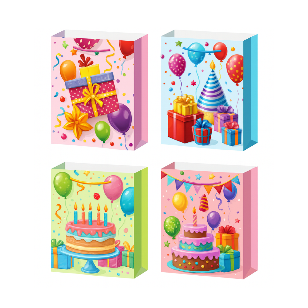 Bolsa de Regalo Cumpleaños Varios Diseños 23.45 x 19.5 x 8 cm Itrade