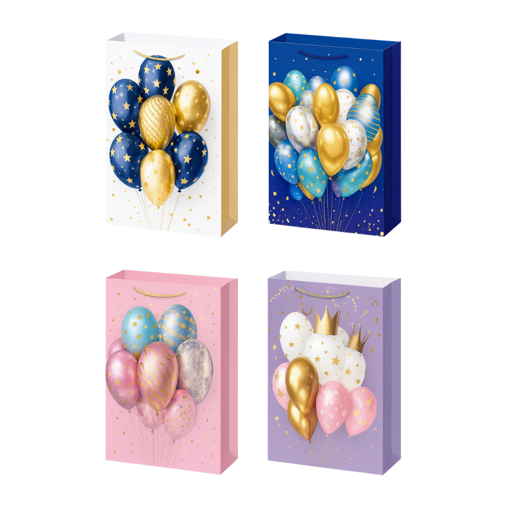 Bolsa de Regalo Dibujo Globos Varios Colores 40 x 30 x 12 cm Itrade