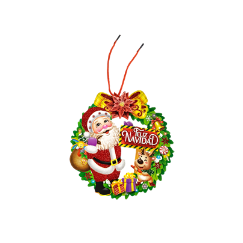 Adorno de Carton Navideño Feliz Navidad Santa 21 x 21 cm ITrade