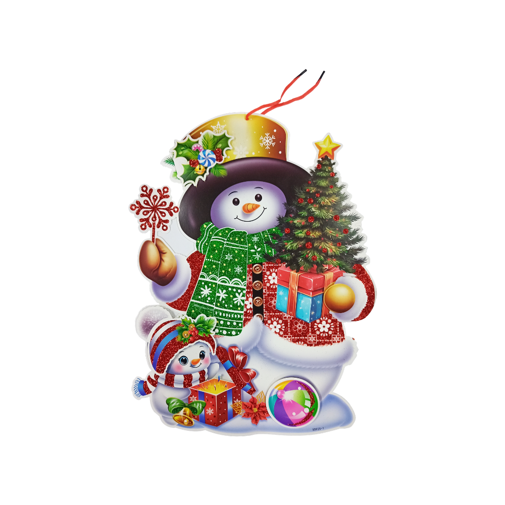 Adorno de Carton Navideño Muñeco De Nieve 30 x 22  cm ITrade