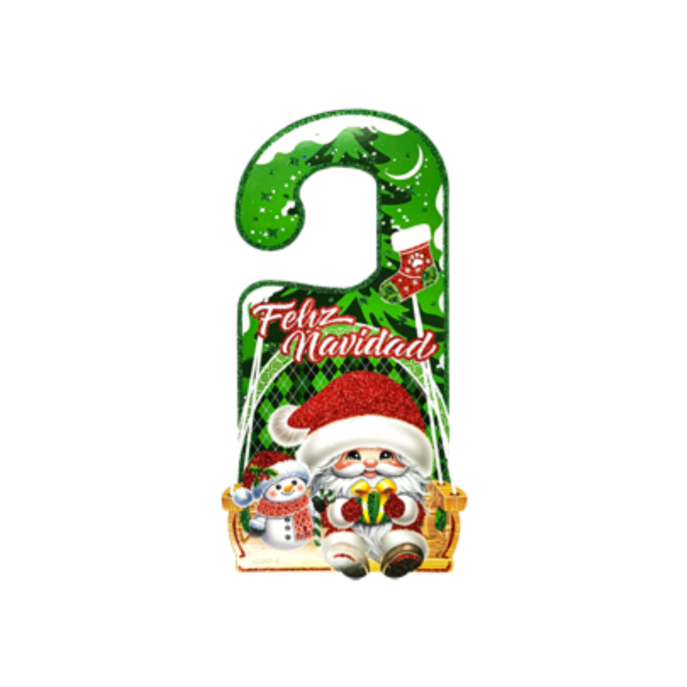 Adorno de Carton Navideño Colgante P/Puerta 29 x 14 cm ITrade