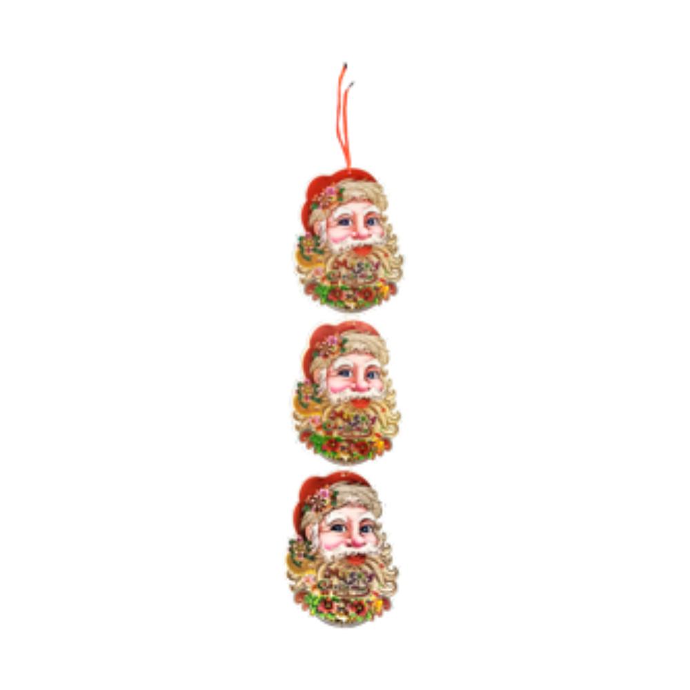 Adorno Carton Navideño Colg Santa Efecto 3D 57X15 cm Varios Modelos ITrade