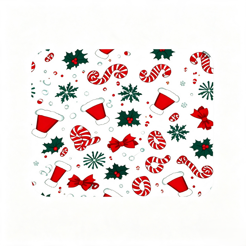 Papel Regalo Navideño Gorros Y Bastones 75 x 51 cm 80 grs ITrade