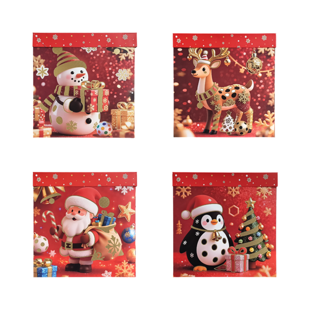 Caja de Regalo Navideño Personajes Navideño Glitter Varios Modelos ITrade 30X30X30