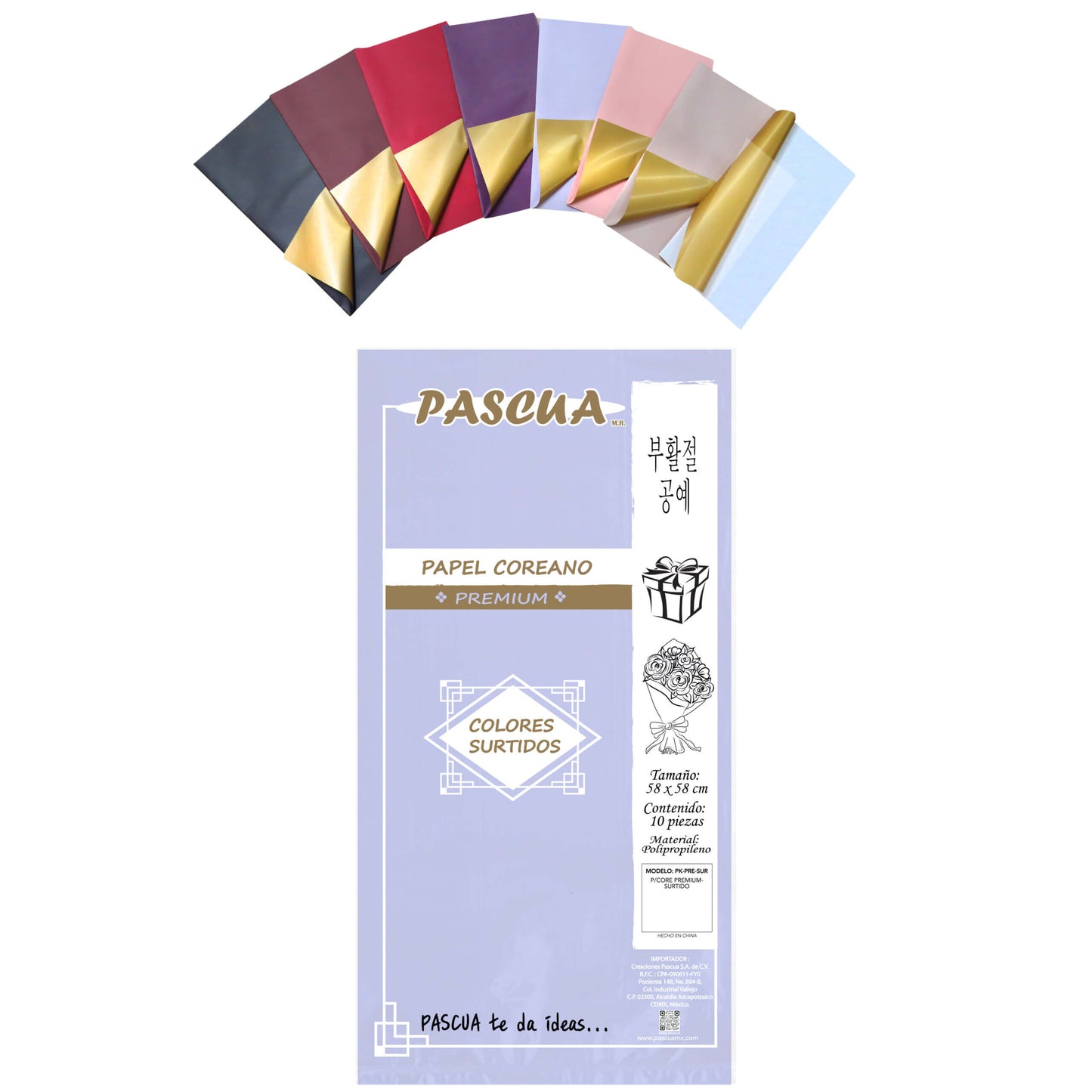 Papel Coreano Premium Surtido 56 x 50 cm 10 piezas Pascua