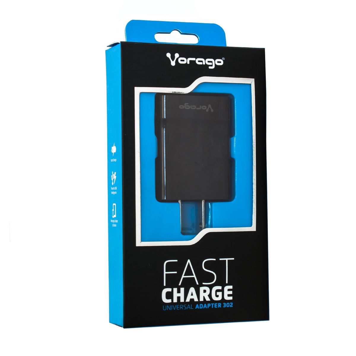 Cargador de Pared USB AU-302-BK Negro Vorango