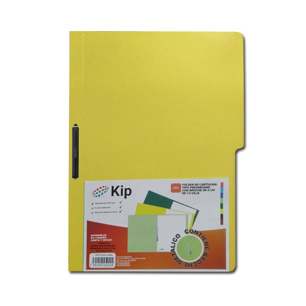 Carpeta con Broche Carta Amarillo Kip